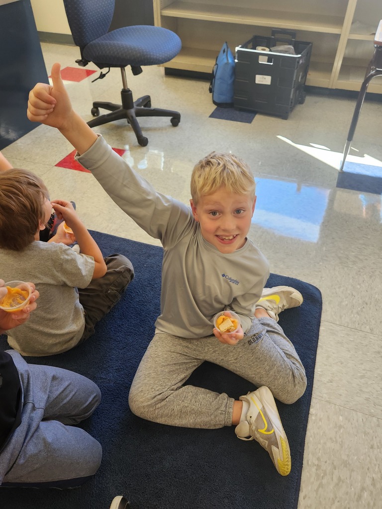 student tasting pumpkin pie