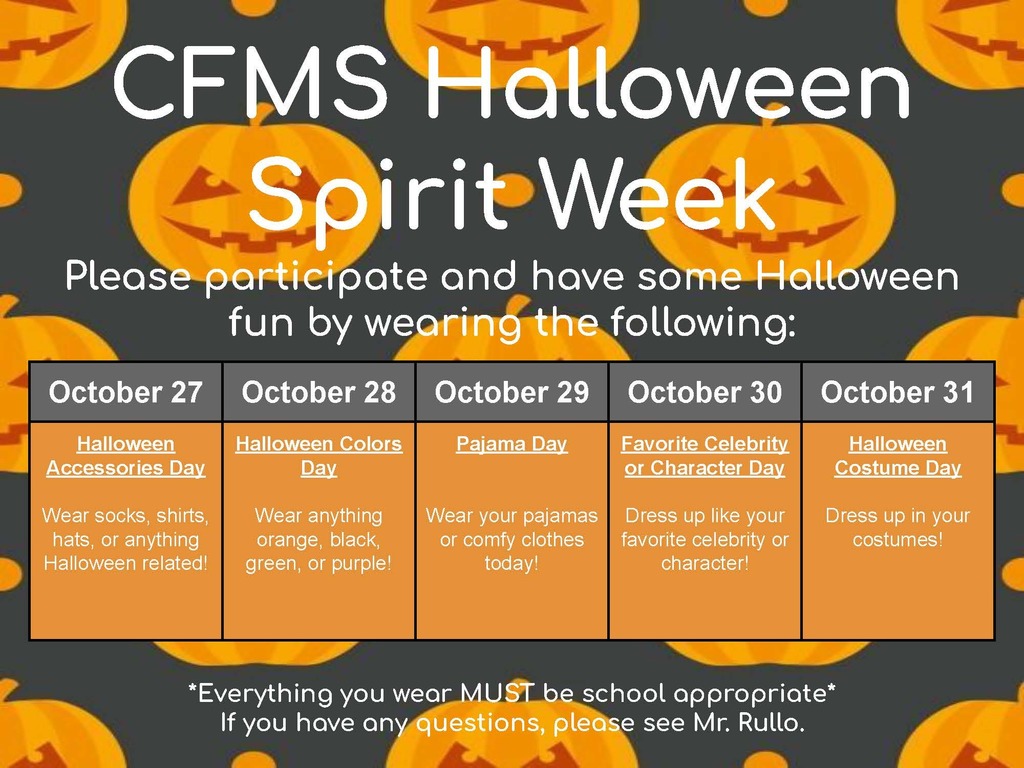 Halloween Spirit Week Flyer