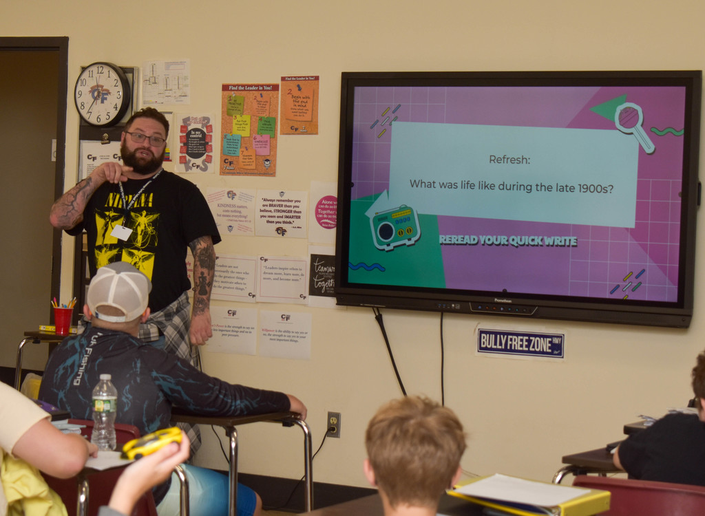 teacher in front of class