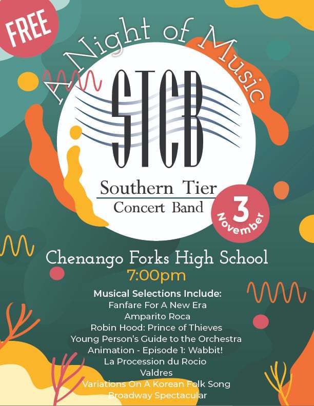 Concert flyer Nov. 3 at 7 pm Chenango Forks High School