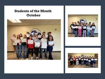 students of the month holding certificates