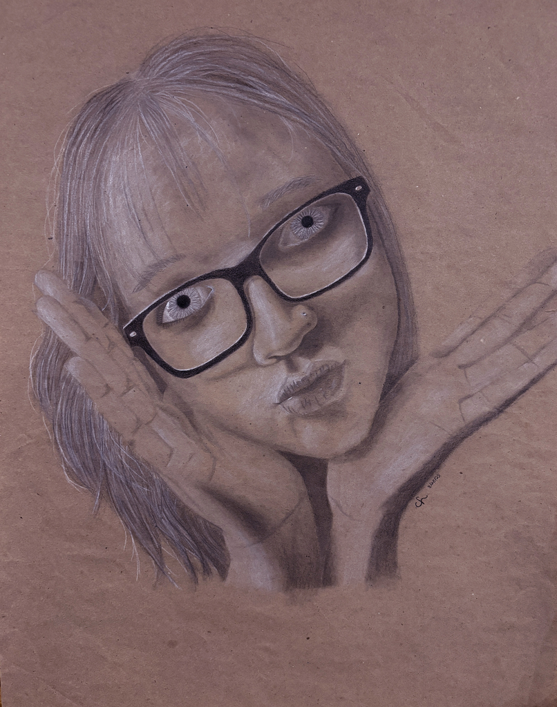 student artwork of a teenage girl