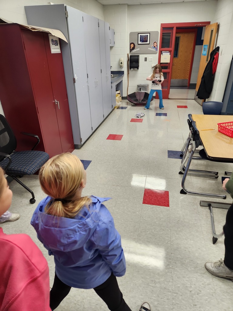 students testing out robots