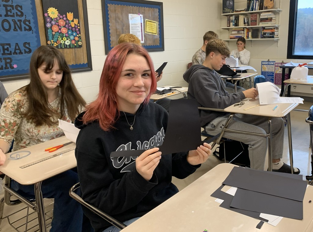 students creating hats
