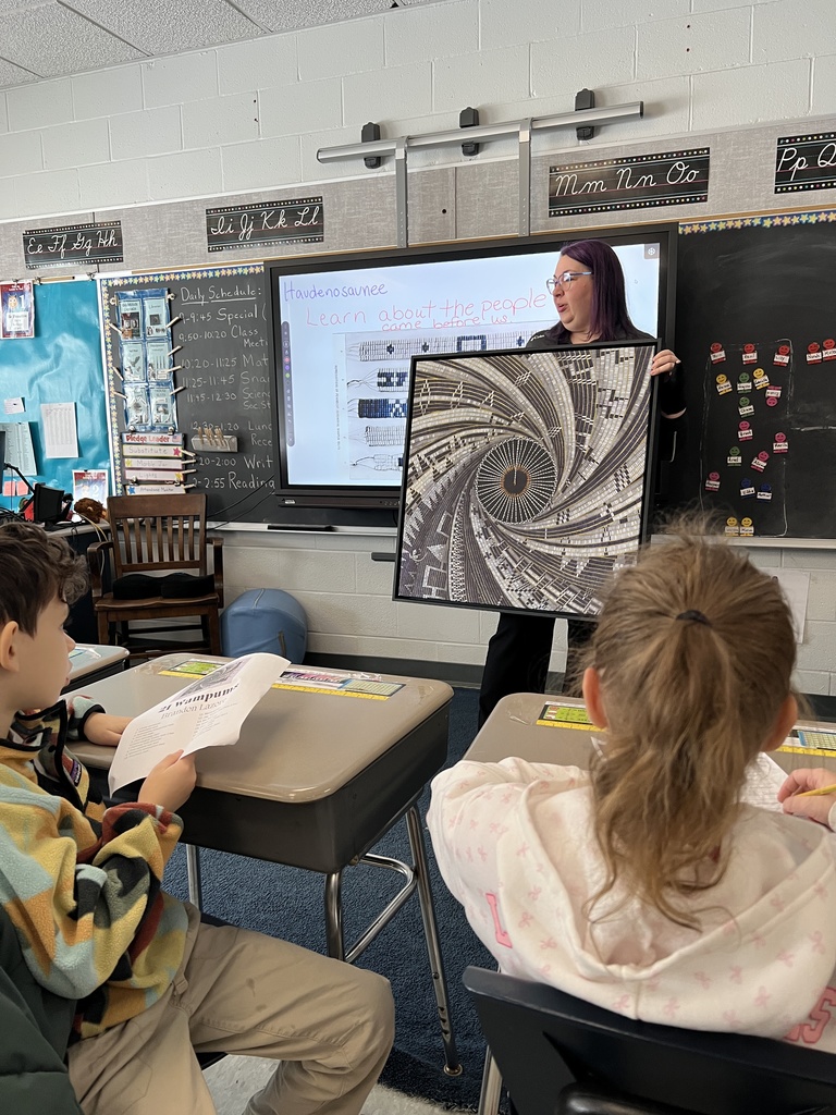 guest speaker with artwork