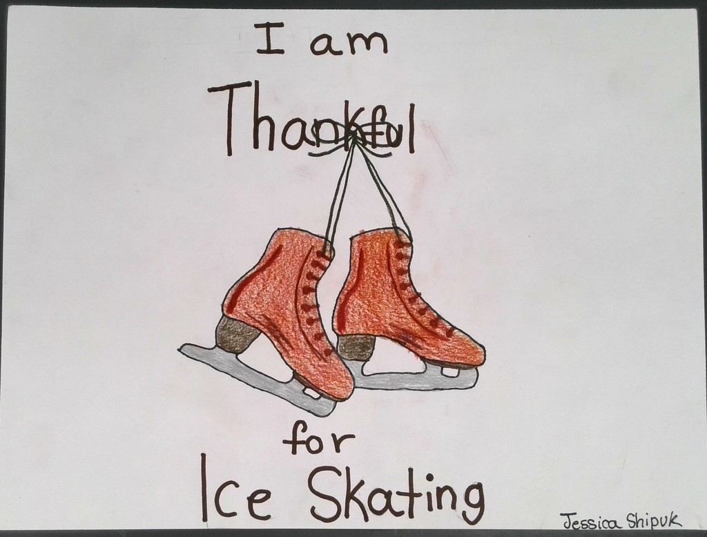 student artwork of ice skates