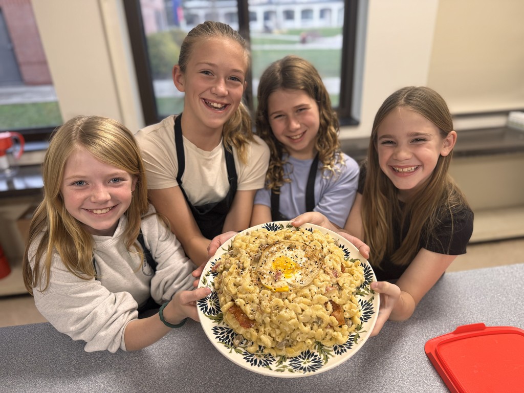 students making mac and cheese