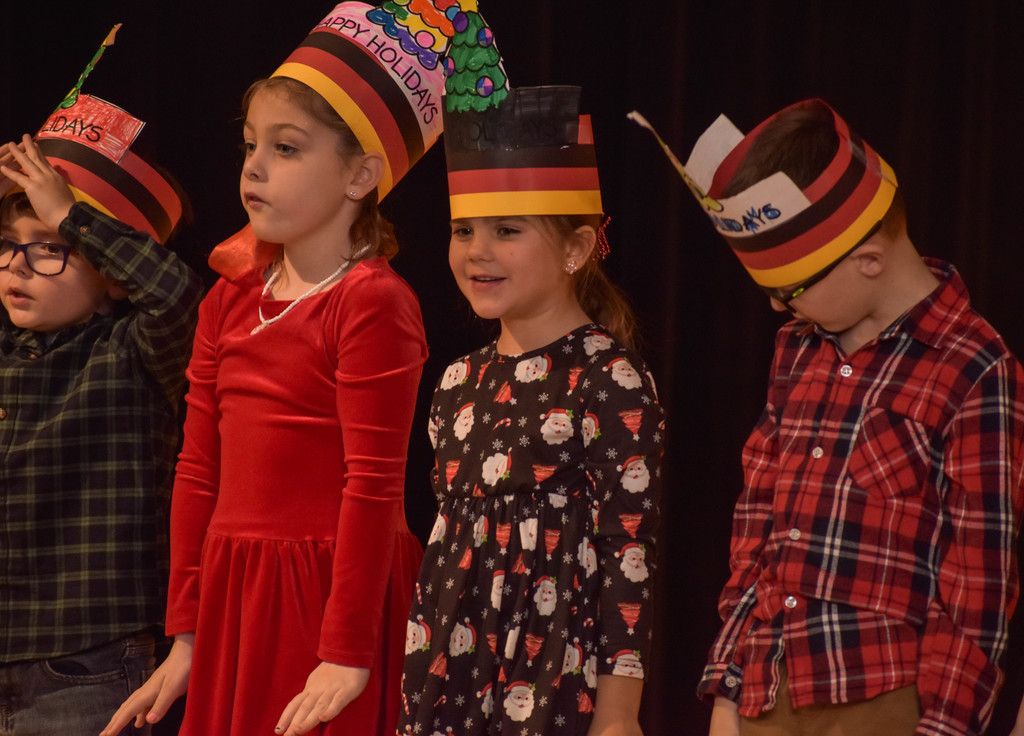 elementary student during holiday performance