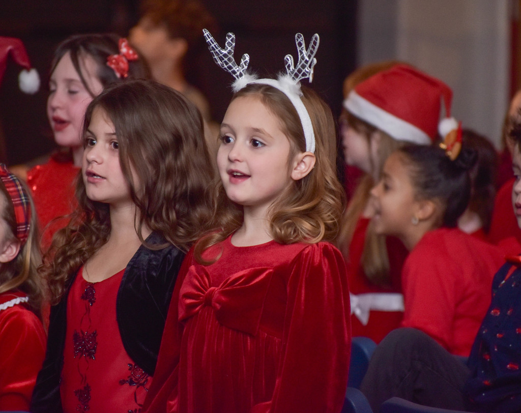 elementary student during holiday performance