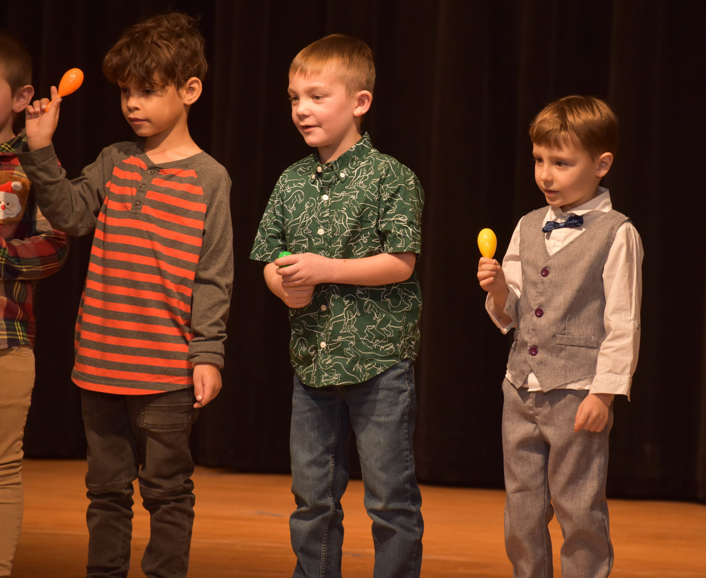 elementary student during holiday performance