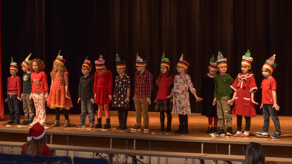 elementary student during holiday performance