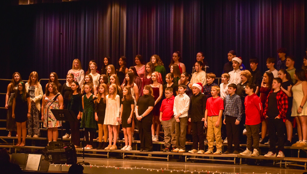 students singing at chorus concert