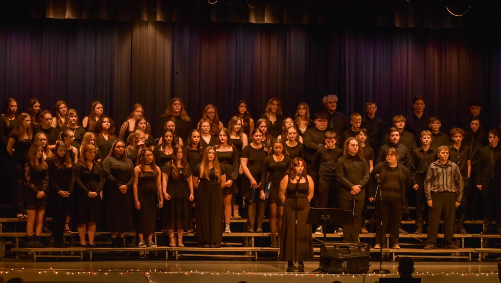 students singing at chorus concert