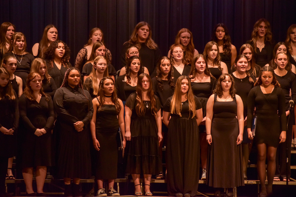 students singing at chorus concert