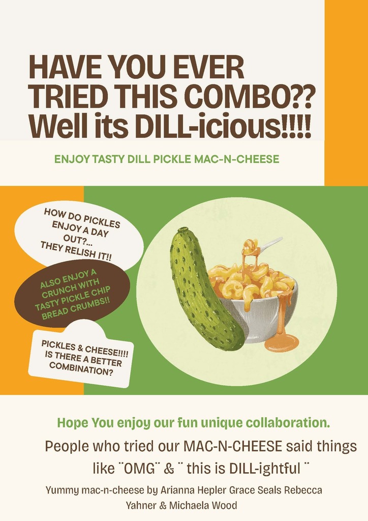 flyer about dill mac and cheese