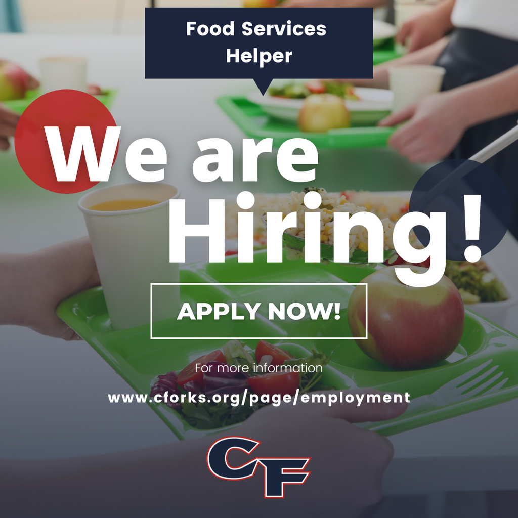now hiring food services helper graphic