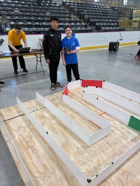 students at robotics competition 