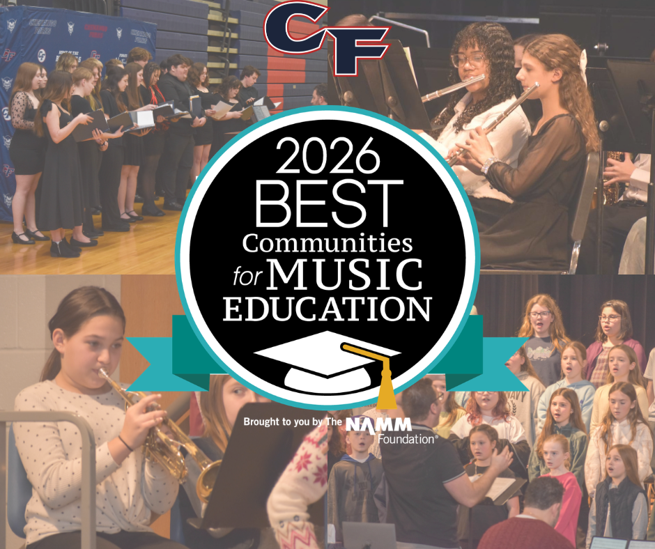 Bes communities for music education graphic with pictures of student musicians