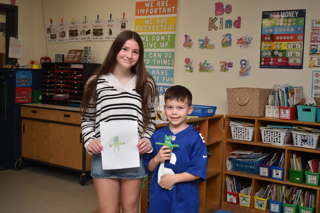 students with artwork