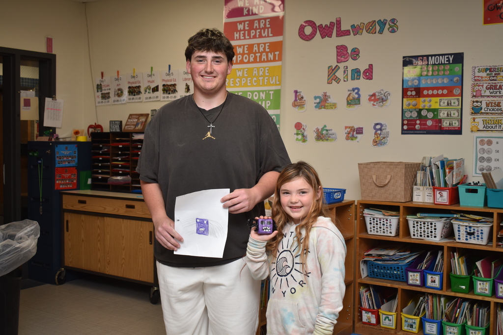 students with artwork