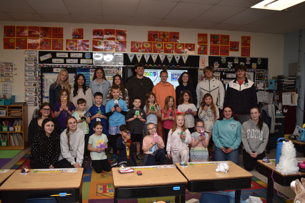 students with artwork