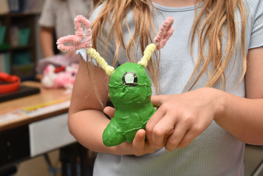 students with artwork