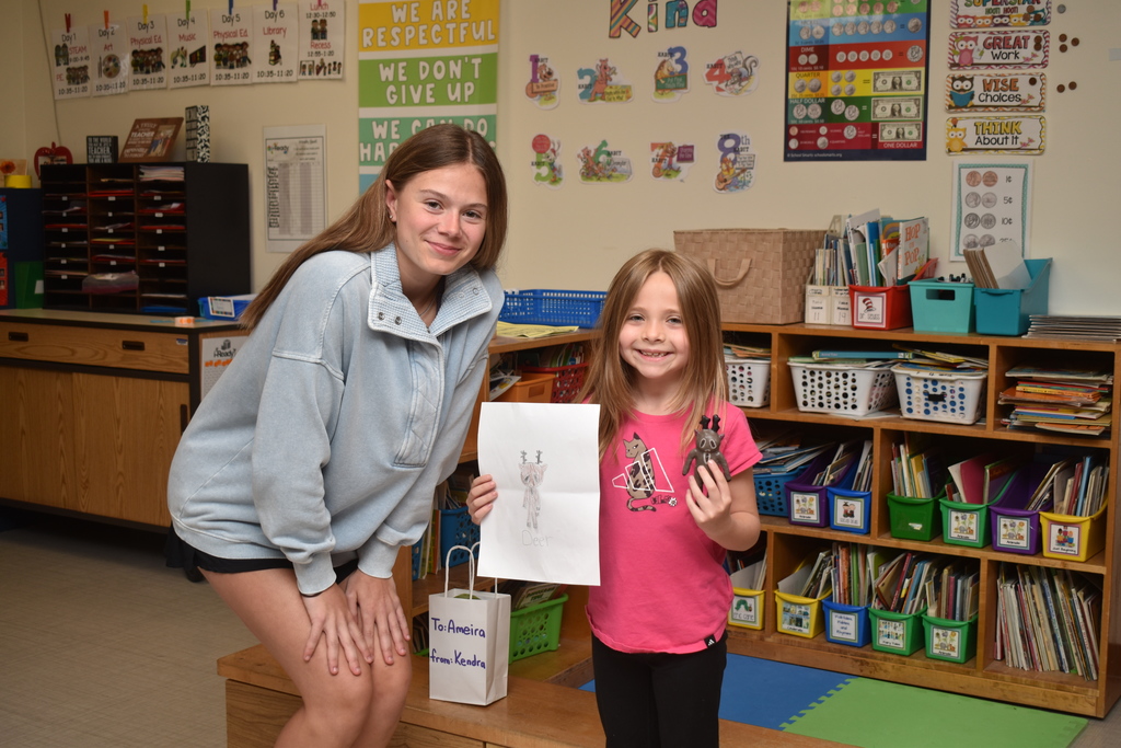 students with artwork