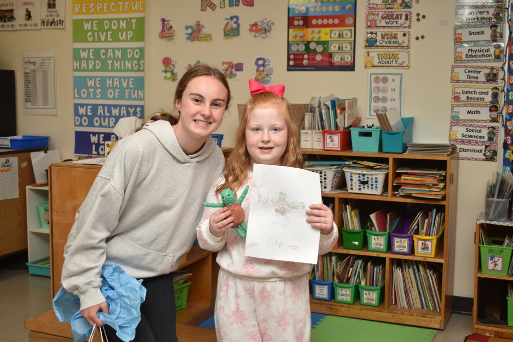 students with artwork