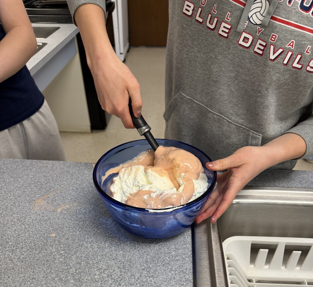 students making ice cream