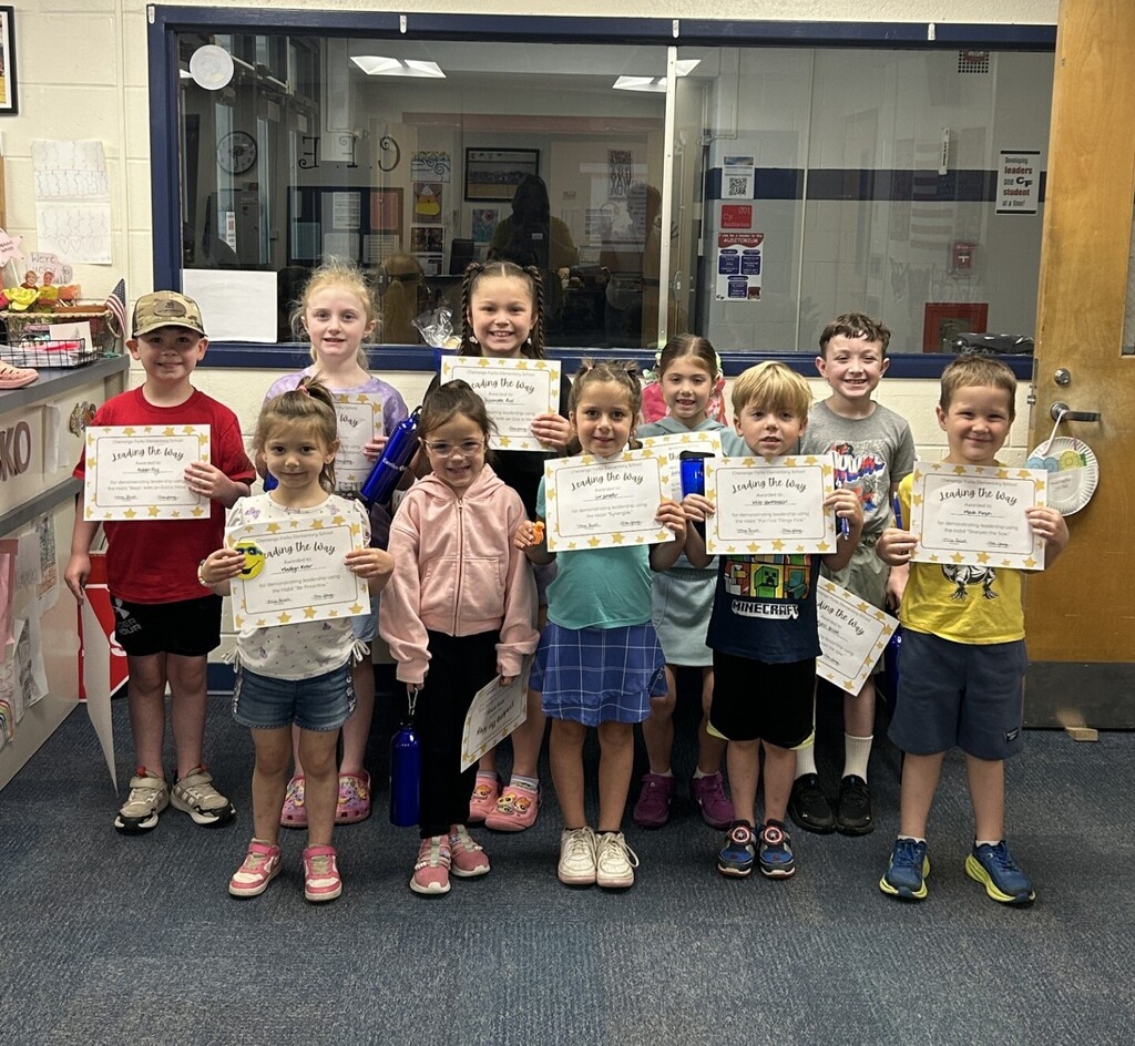 elementary students with awards