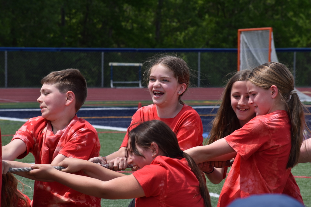 tug of war game on football field