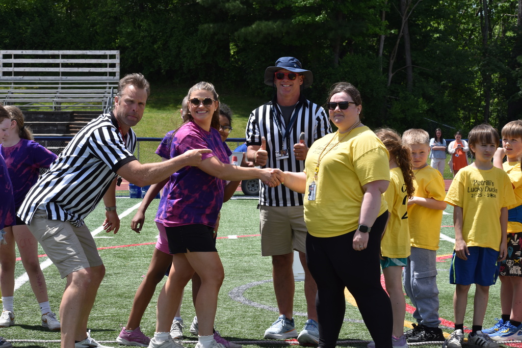 tug of war game on football field
