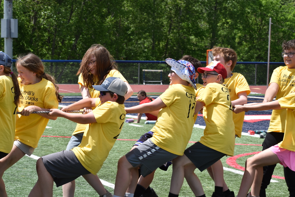 tug of war game on football field