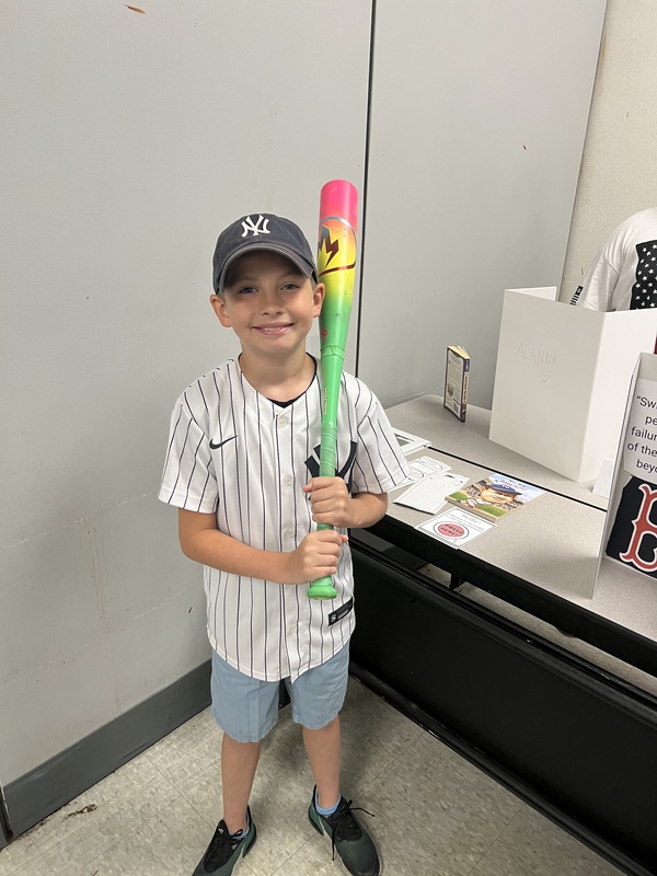student dressed as baseball player
