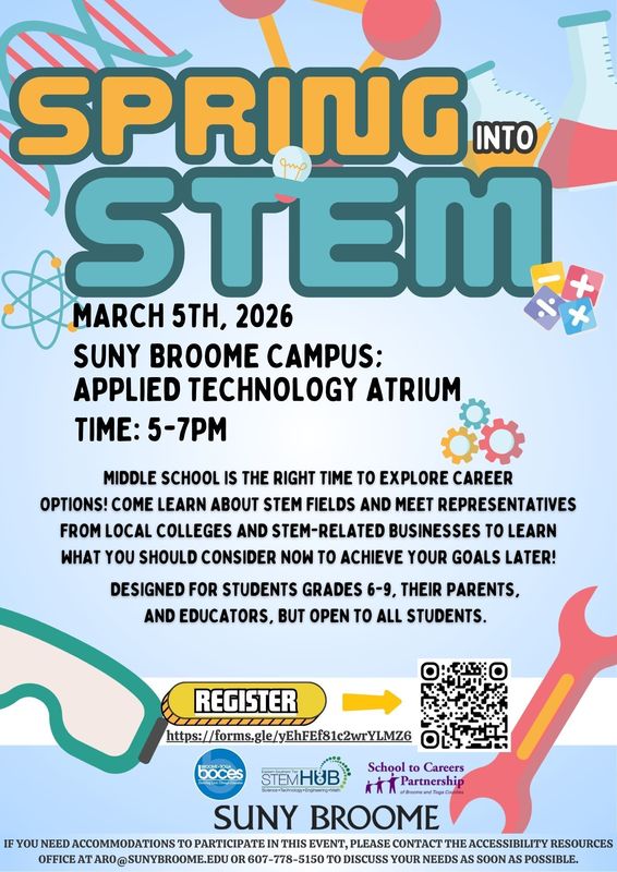 spring into stem event flyer