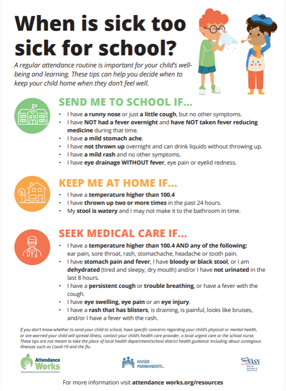 When is sick too sick for school