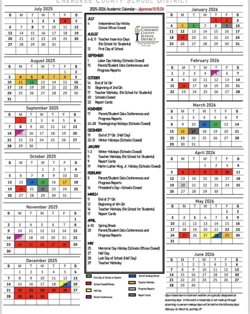 2025-2026 School Calendar