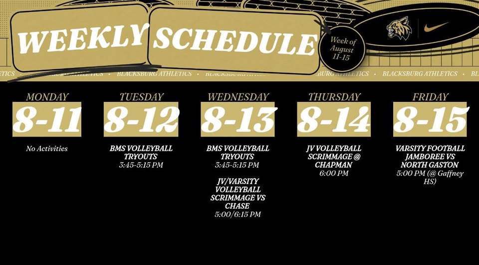 The 2025-26 school year is underway, marking the beginning of a new Fall sports season! Blacksburg Wildcats Athletics is ready to kick off!! 🏈 🏐 📣  #GDTBAW 🐾