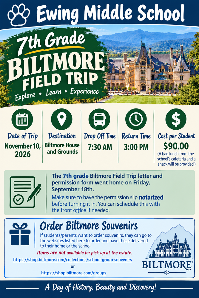 7th Grade Biltmore Field Trip