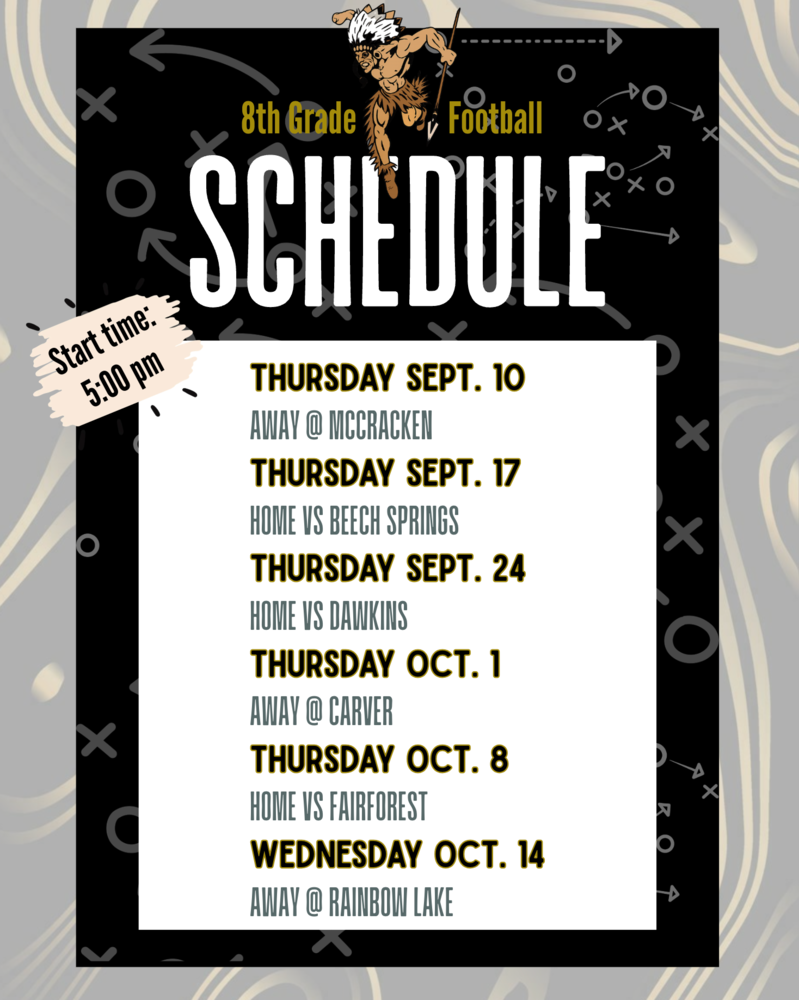 GMS 8th Grade Football Schedule