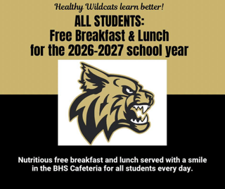 Free Breakfast and Lunch for all students for the 2026-2027 school year