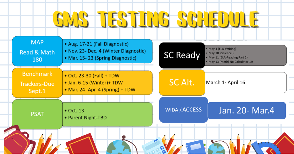 Updated Testing Schedule