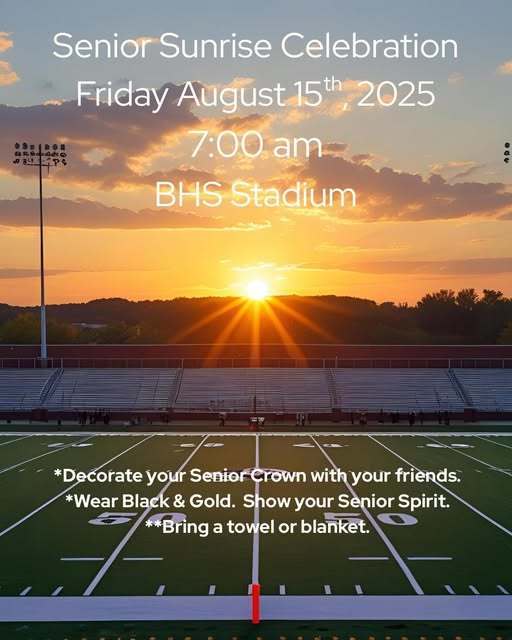 Senior sunrise celebration Friday