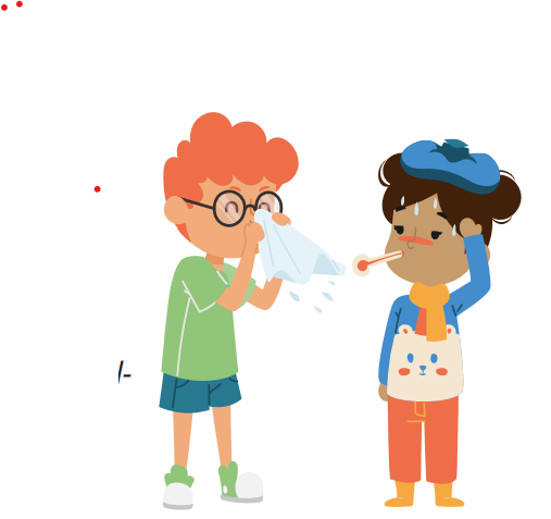 sick children with text