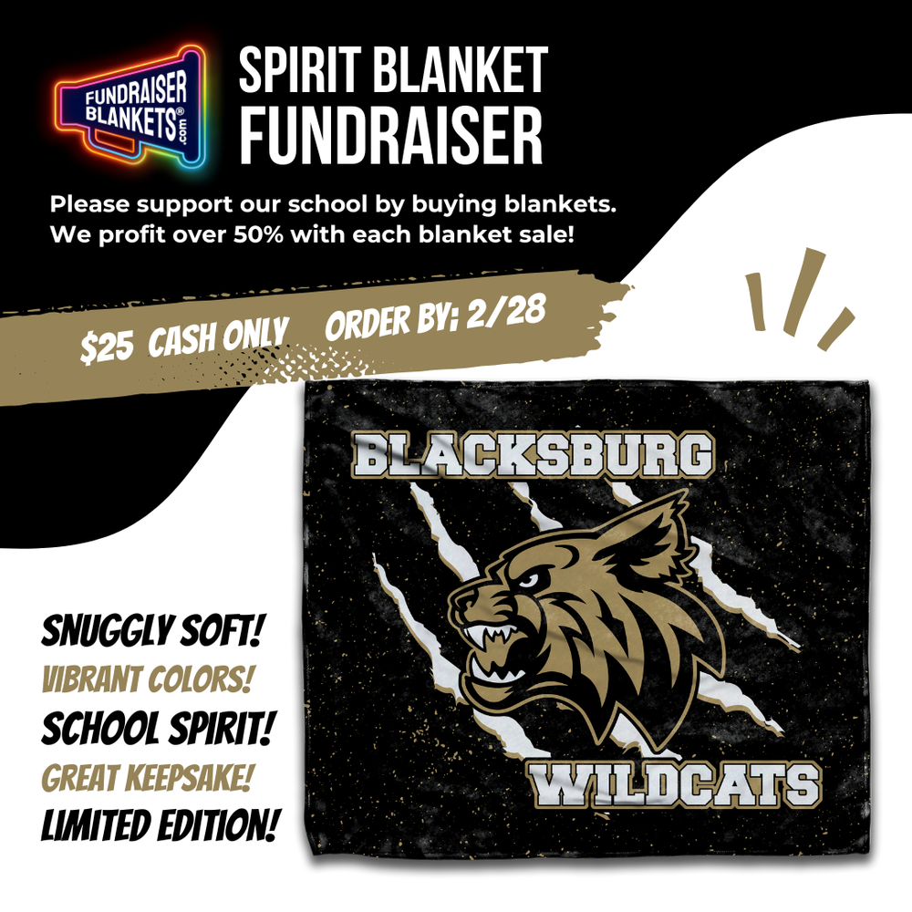 Track and Field blanket fundraiser. $25 cash only order by 2/28.