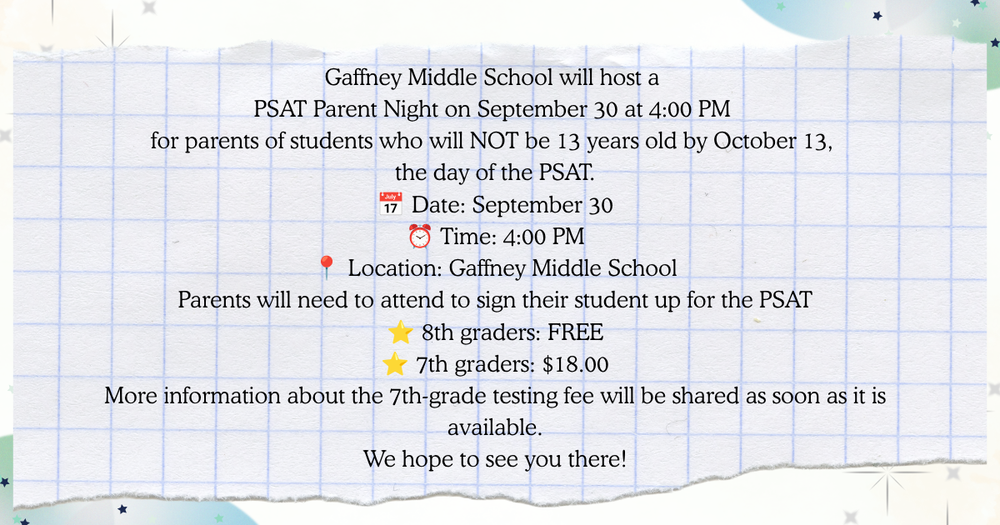 PSAT Parent Night