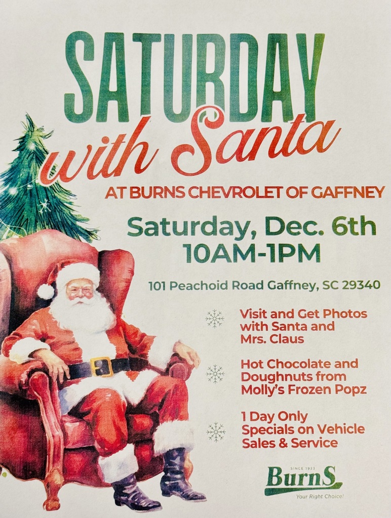 Saturday with Santa, December 6, 10am-1pm, 101 Peachoid Road, Gaffney