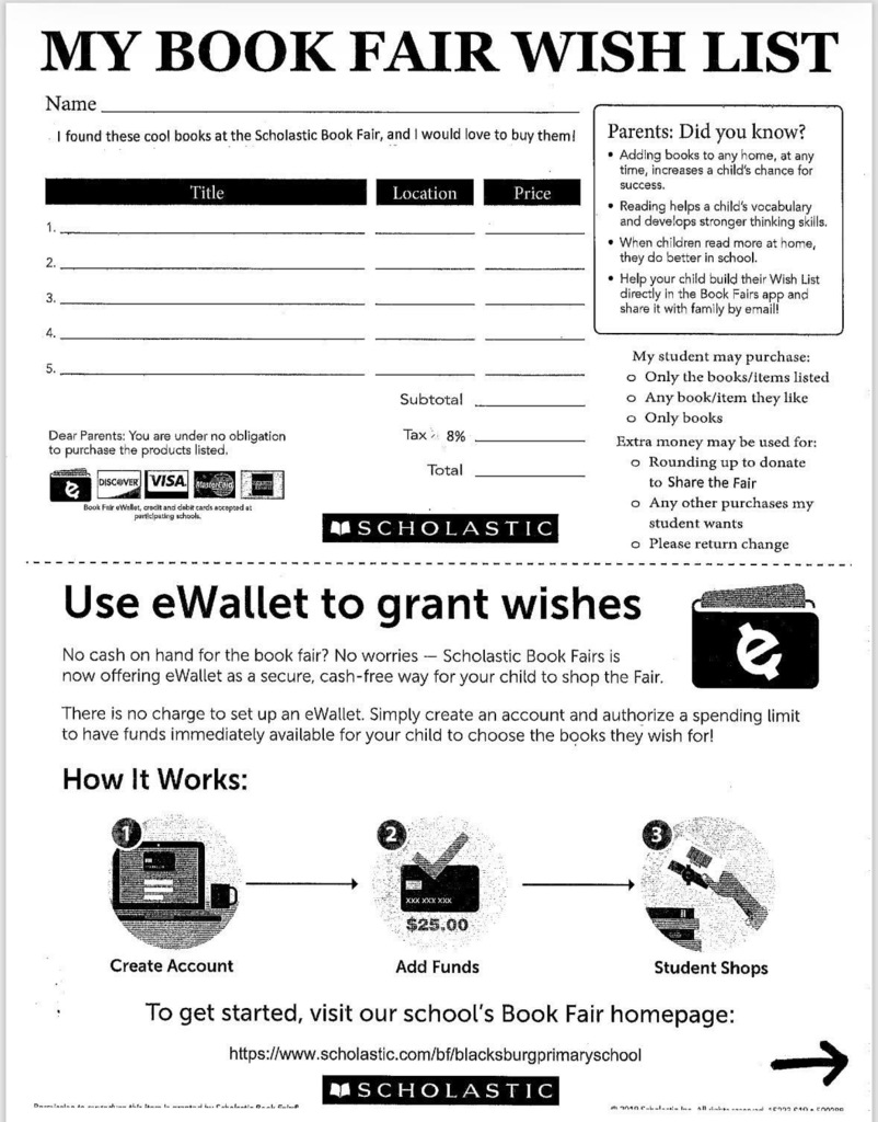 Wish List and eWallet