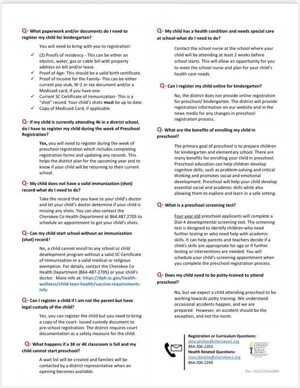 2025-2026 Preschool Registration