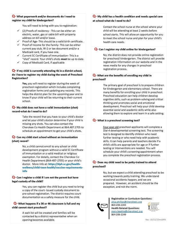 Preschool Registration